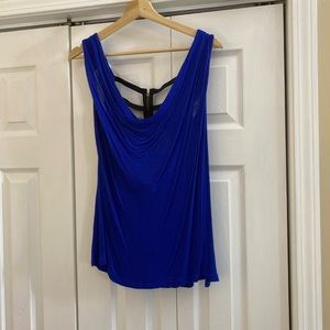 Eyeshadow royal blue top with back cut outs and low scoop neck large